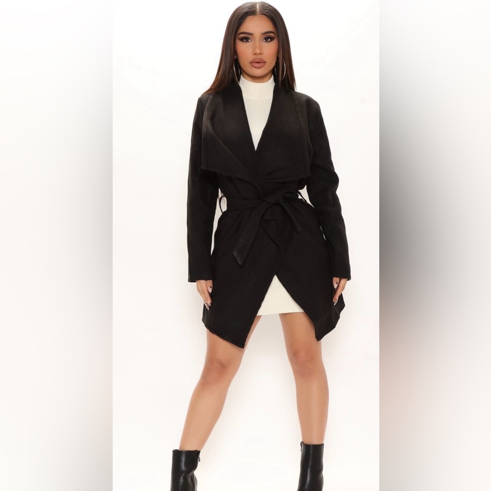 Fashion Nova Stylish Black PeaCoat